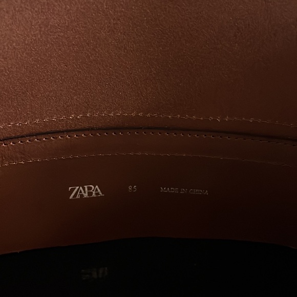 ZARA Embossed Leather Sash Belt with Floral Details - Picture 4 of 7